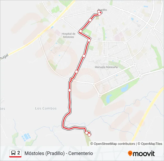 2 Bus Line Map