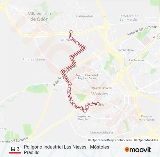 3 Bus Line Map