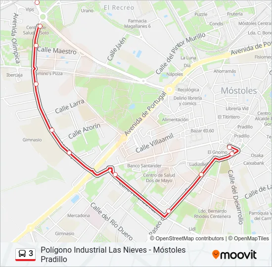 3 Bus Line Map