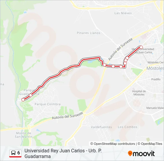 6 Bus Line Map
