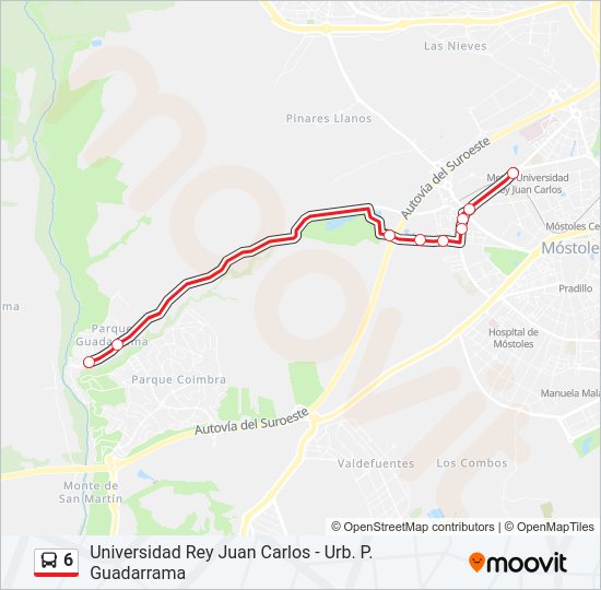 6 Bus Line Map