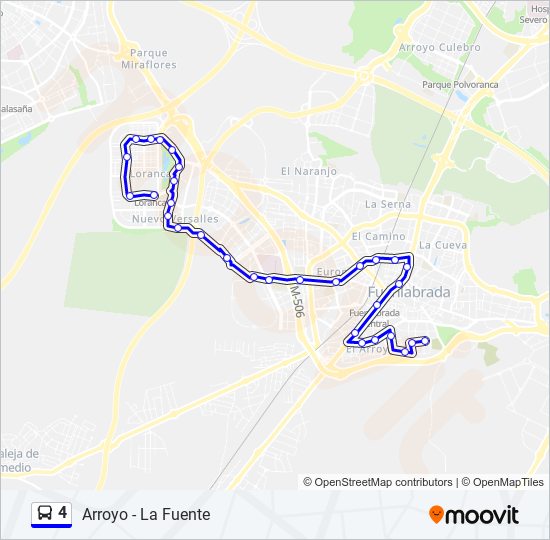 Mapa de 4 de autobús