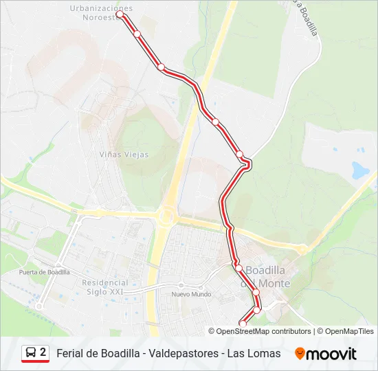 2 Bus Line Map
