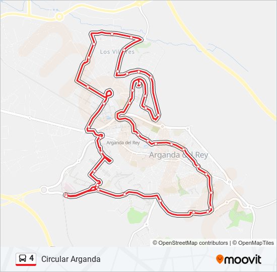 Mapa de 4 de autobús