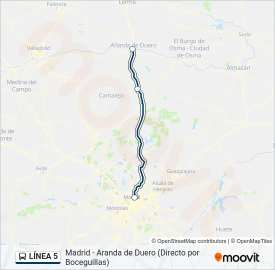 LÍNEA 5 Bus Line Map