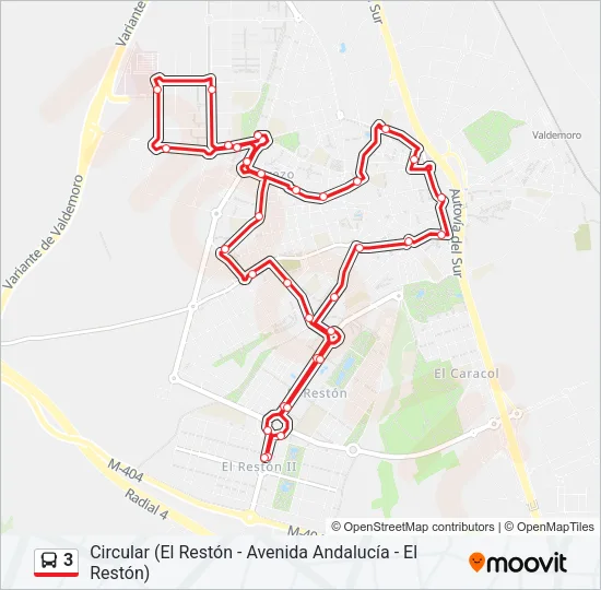 3 Bus Line Map