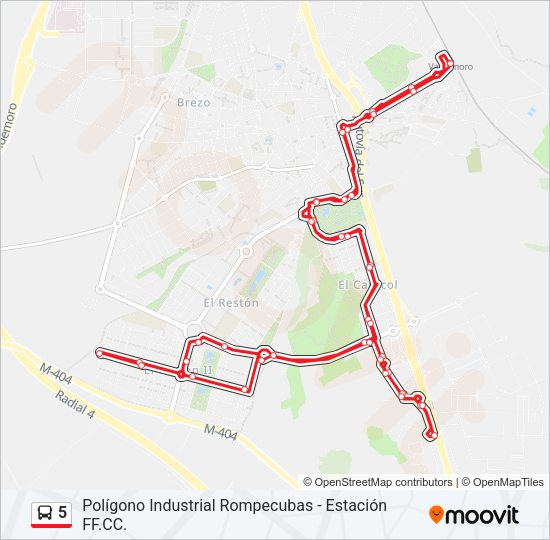 5 Bus Line Map