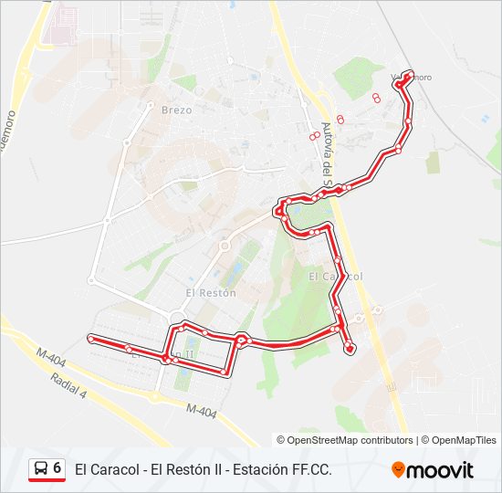 Mapa de 6 de autobús