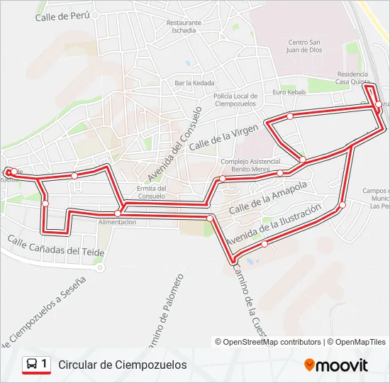 1 bus Mapa de línia