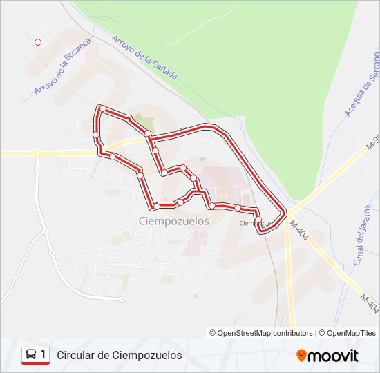 1 Bus Line Map