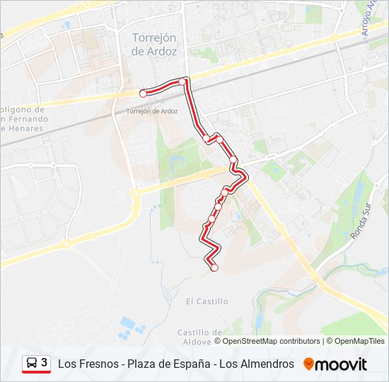 Mapa de 3 de autobús