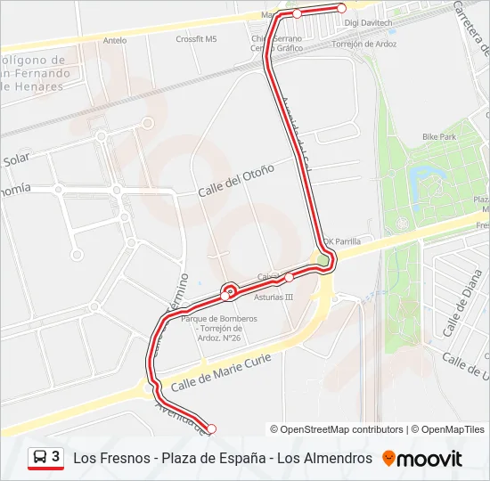 3 Bus Line Map