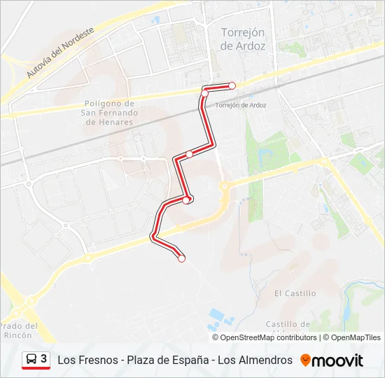 3 Bus Line Map
