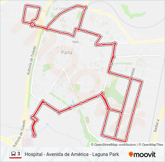 3 Bus Line Map