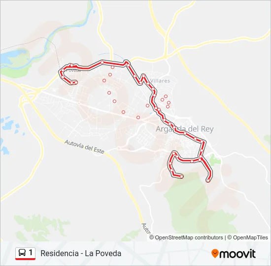 1 Bus Line Map