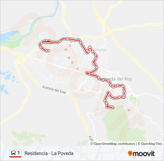 1 Bus Line Map