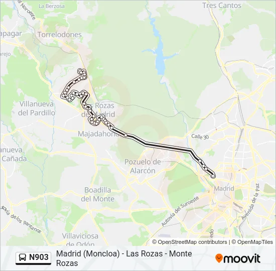 N903 Bus Line Map