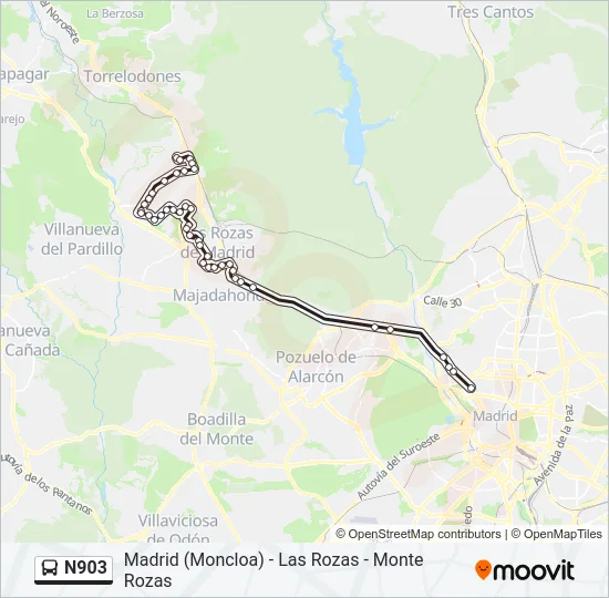 N903 Bus Line Map