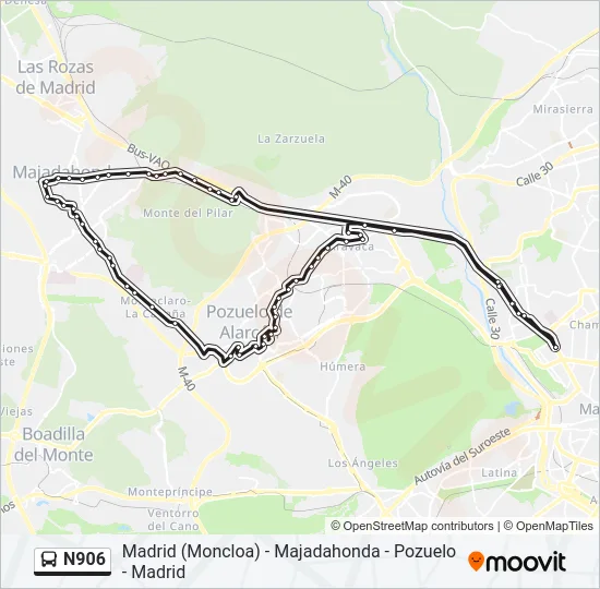 N906 Bus Line Map