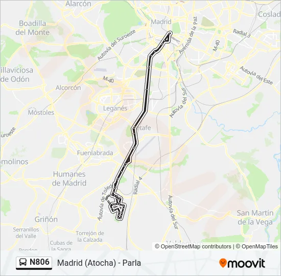 N806 Bus Line Map