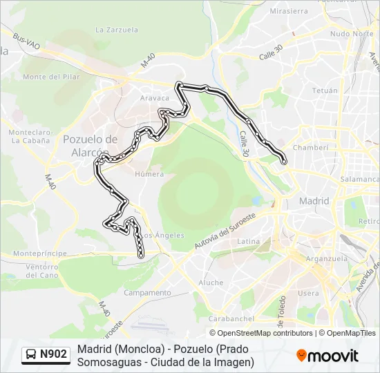 N902 Bus Line Map