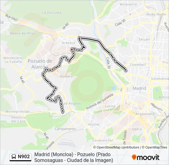 N902 Bus Line Map