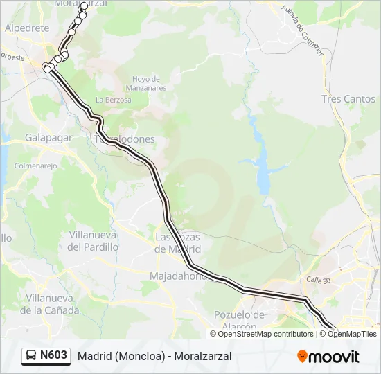 N603 Bus Line Map