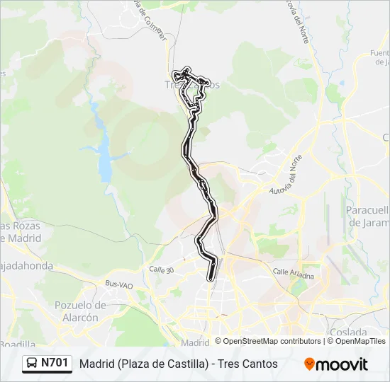 N701 Bus Line Map