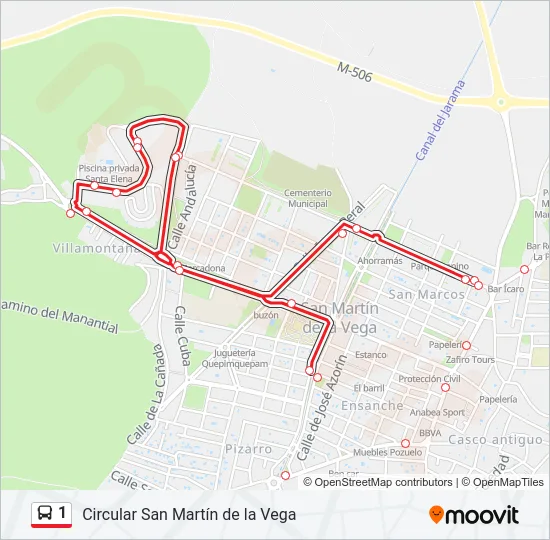 1 Bus Line Map