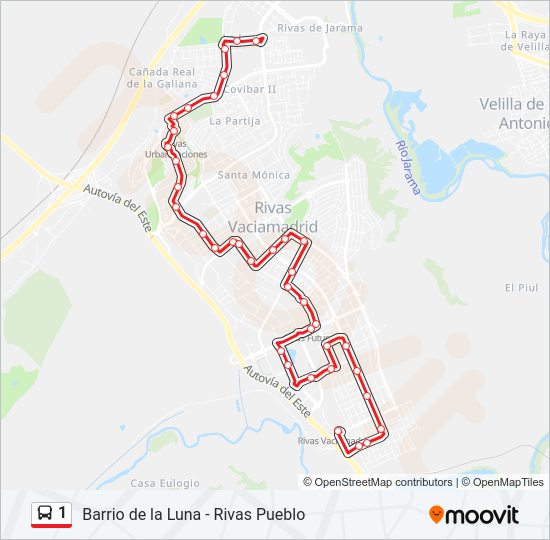 1 Bus Line Map