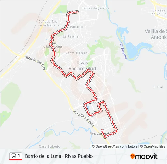 1 Bus Line Map