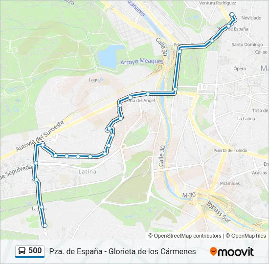 500 Bus Line Map