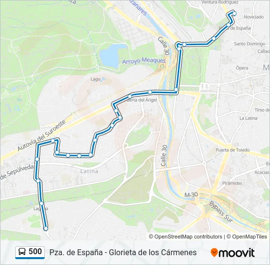 500 Bus Line Map