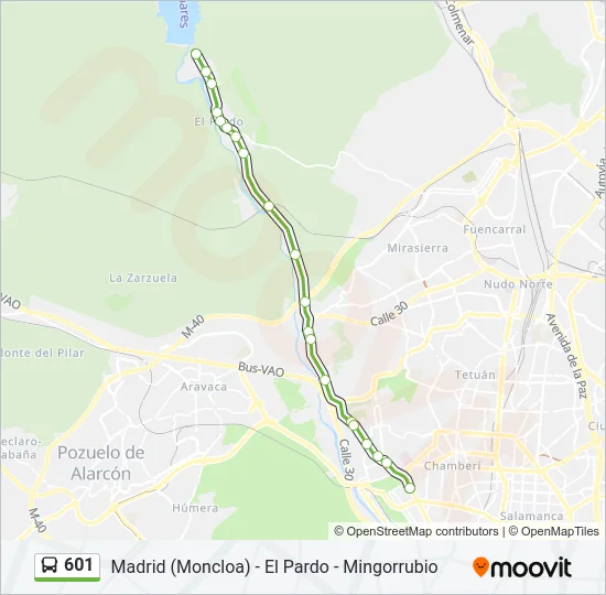 601 Bus Line Map