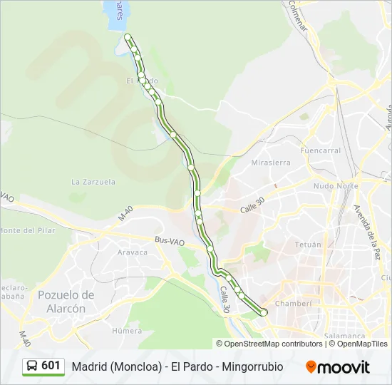 601 Bus Line Map