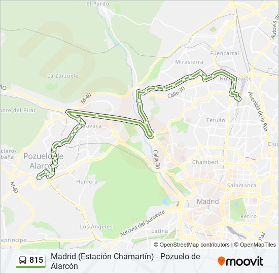 815 bus Mapa de línia