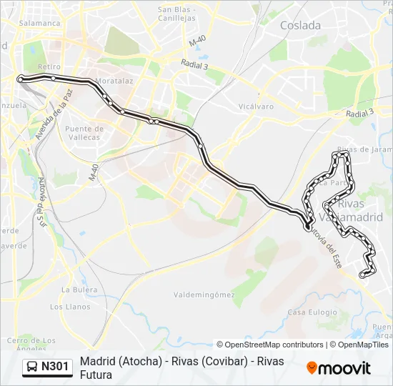 N301 Bus Line Map