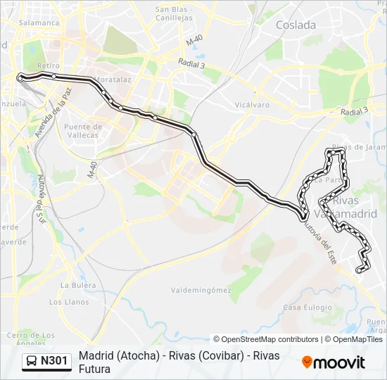 N301 Bus Line Map