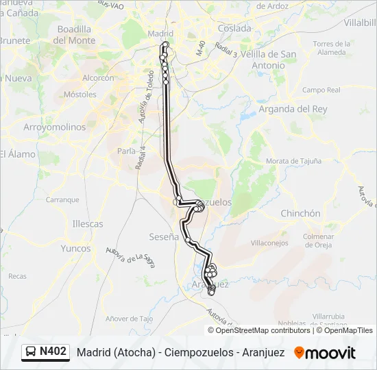 N402 Bus Line Map