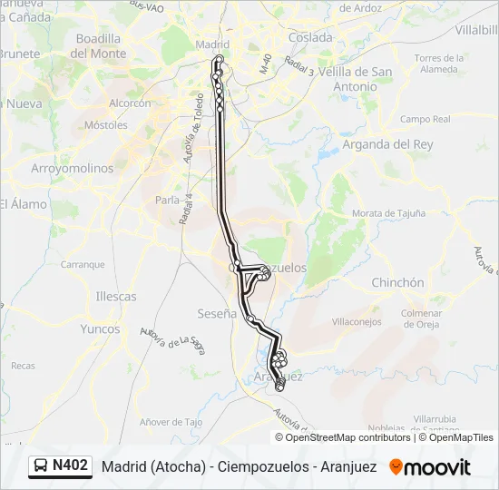 N402 Bus Line Map