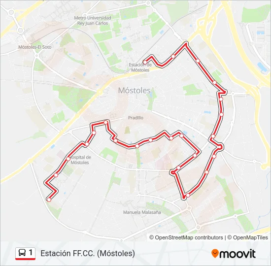 1 Bus Line Map
