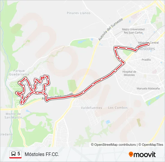 5 Bus Line Map