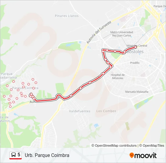 5 Bus Line Map
