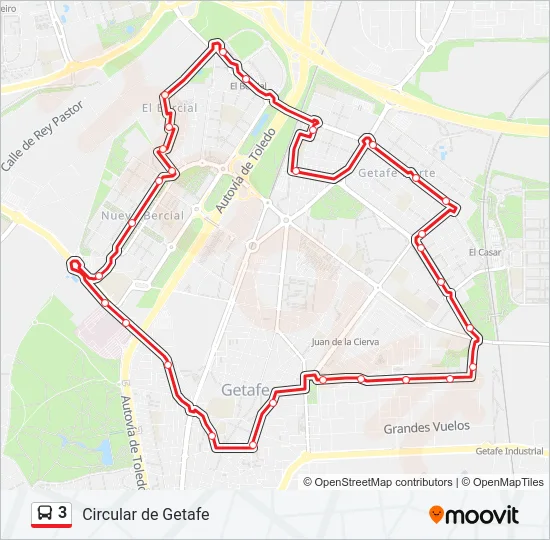 3 Bus Line Map