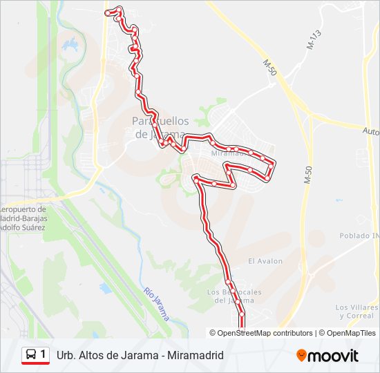 1 bus Line Map