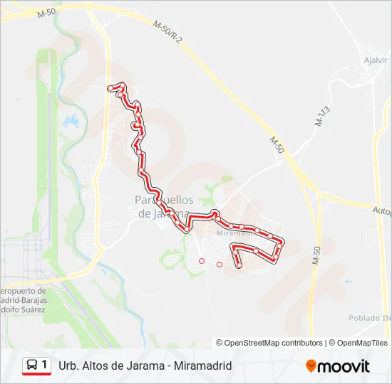 1 Bus Line Map