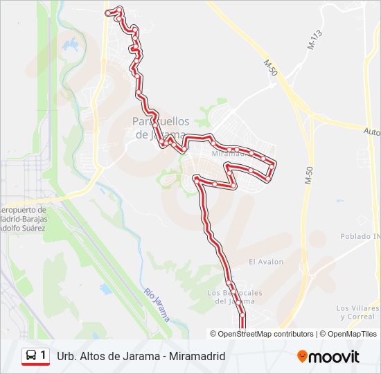 1 Bus Line Map