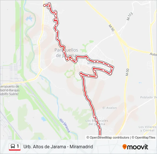 1 bus Mapa de línia