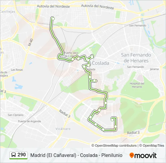 290 Bus Line Map