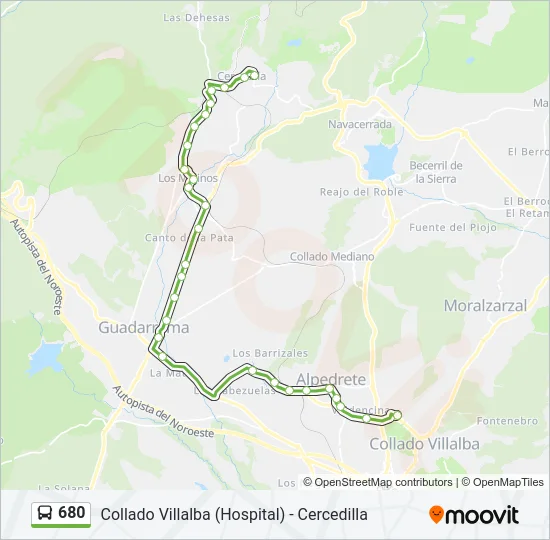 680 Bus Line Map